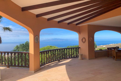 Spacious balcony with a view