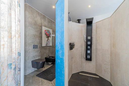 Shower area of the en suite bathroom