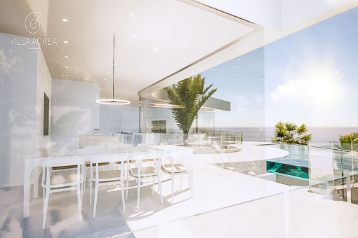Dining area with terrace views