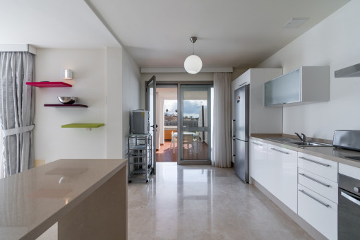 Kitchen with access to a terrace